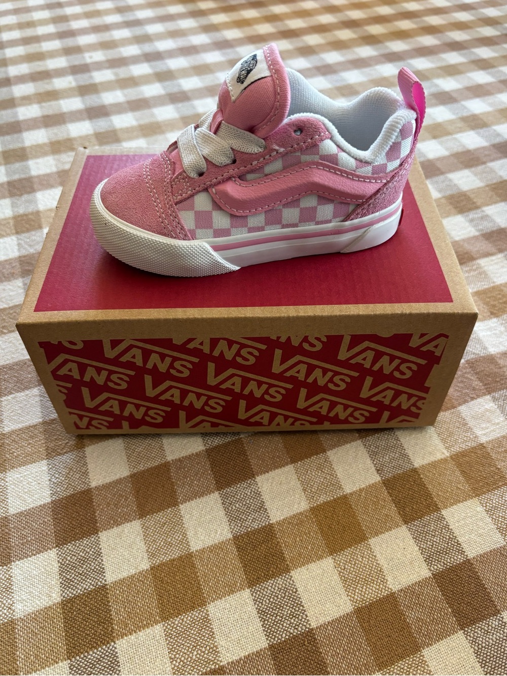 Vans Toddler Pink and White Checkerboard Old Skool